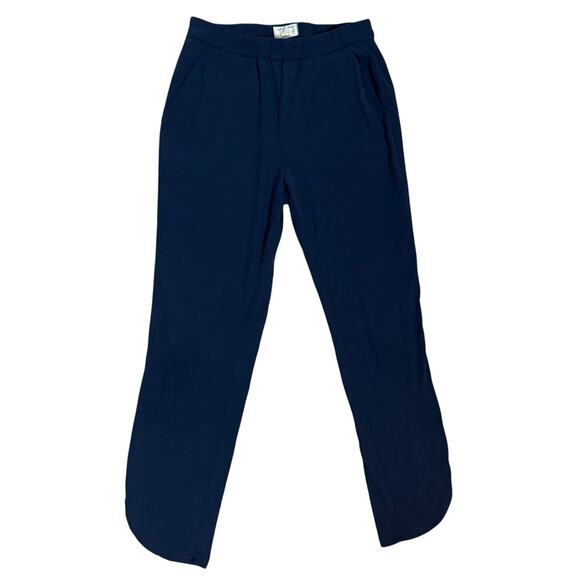 Women's Size S Marine Layer Tencel Allison Pant Navy Blue Stretchy Dolphin Hem - Picture 2 of 7